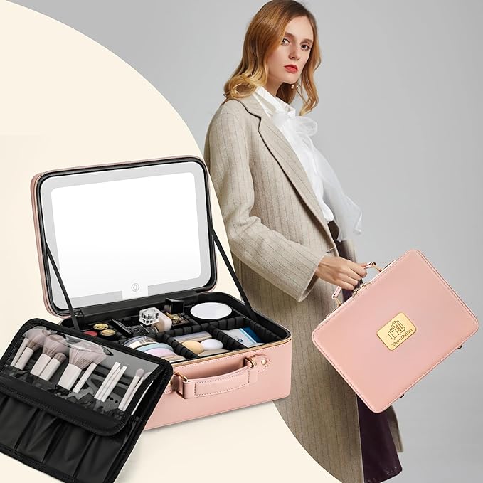 COSMETIQUERA CON ESPEJO LED